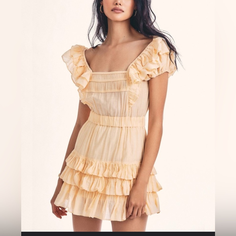 LoveShackFancy Ruffled Cream Dress
